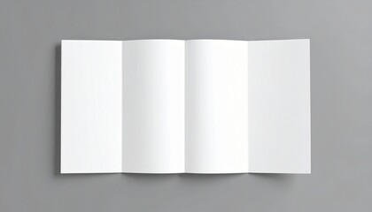 Four fold brochure mockup. Blank paper brochure on white background. Realistic brochure blank grey background 