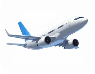 Obraz premium 3D realistic Airplane fly isolated on white background tourism travelling abroad journey concept with copy space for your text or design