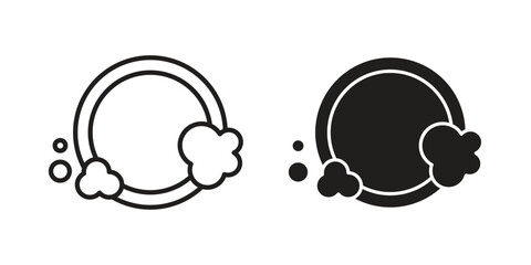 Washing dishes icons. High-quality vector designs