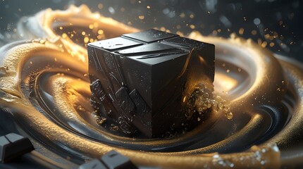 Chocolate Monolith and Golden Mist