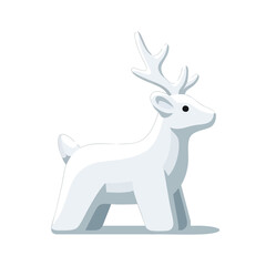 White reindeer sculpture for winter decoration at Harbin Ice Festival  