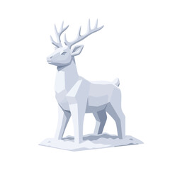 Snow sculpture of deer in geometric design representing Harbin Ice Festival  