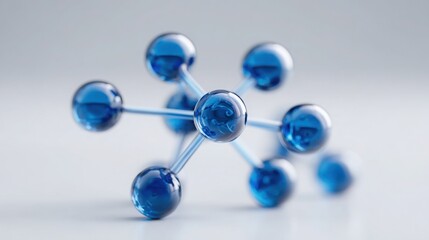 Obraz premium Elegant blue glass molecular structure representing a unit in user experience controlled by artificial intelligence