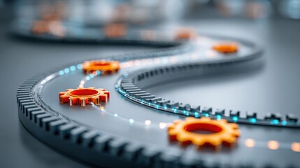 Conveyor belt system demonstrating efficient production and optimization strategies in modern business operations