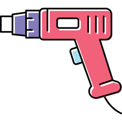 Obraz premium Pink and Blue Heat Gun Tool with Transparent Background for Industrial and Crafting Applications