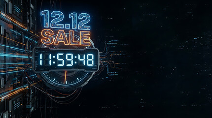1212 Sale Countdown Timer with Digital Glitch Effect.
