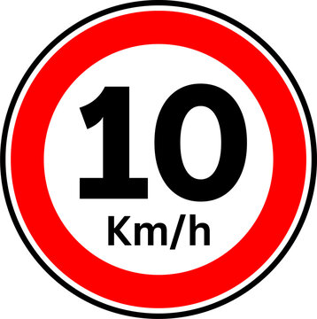 Speed Limit 10 kmh Traffic Sign Vector