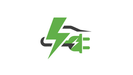 A green and grey graphic depicting an electric plug and a lightning bolt on a white backdrop