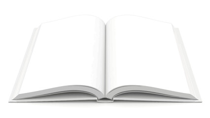 Fototapeta premium An open book, spread flat, with clean white pages ready for text or illustration