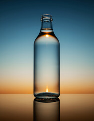bottle of water on a gradient background