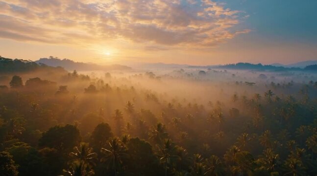 Experience the magic of Bali's lush jungle in dreamy golden light, perfect for travel inspiration and adventure content that evokes serenity and wonder