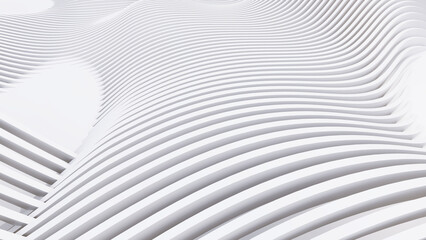 Naklejka premium Abstract Curved Shapes. White Circular Background.