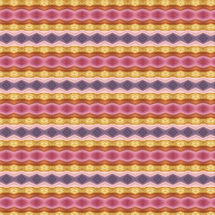 A vibrant abstract kaleidoscope pattern featuring layered stripes of pink, gold, and violet, forming a smooth repeating texture with geometric rhythm.
