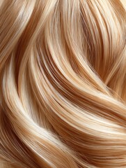 Close-up of soft, luxurious golden hair strands.