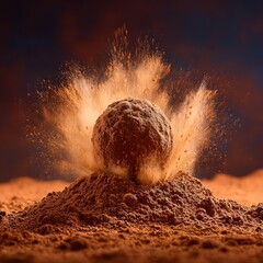 Explosive dust cloud from a rock impact.