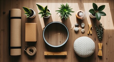 A beautifully curated collection of essential tools for mindful living, fostering inner peace, enhancing wellness practices, and creating a serene personal sanctuary