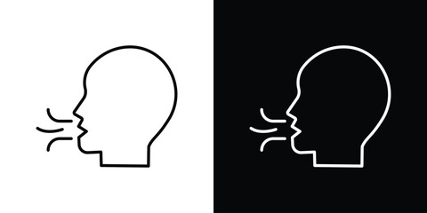 Breath icon symbol, Set of line icons pack