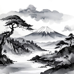 富士山　風景　生成AI