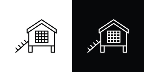 Chicken coop icon symbol, Set of line icons pack © Pop