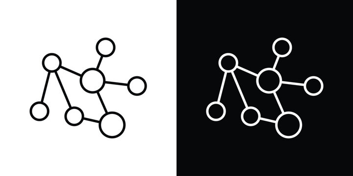 Decentralized icon symbol, Set of line icons pack