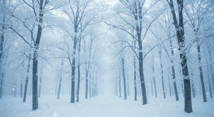 Fototapeta premium Enchanting Winter Forest Path Covered in Snow