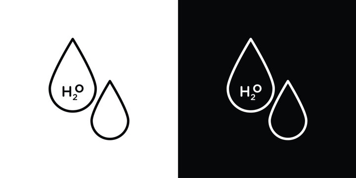 H2o icon symbol, Set of line icons pack