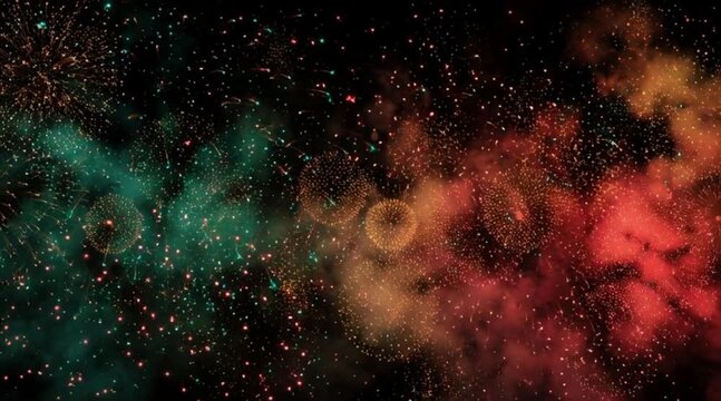 Spectacular fireworks display illuminating the night sky with vibrant bursts of color, perfect for celebrating holidays and special occasions