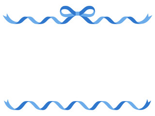 かわいい青いリボンのフレーム。ベクター、飾り枠