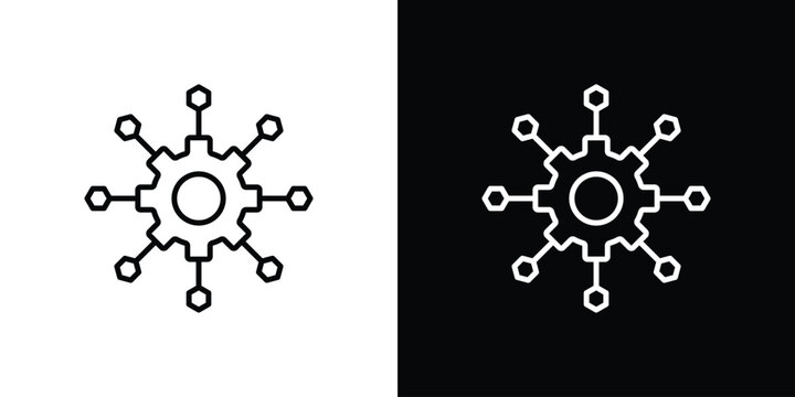 Microservices icon symbol, Set of line icons pack