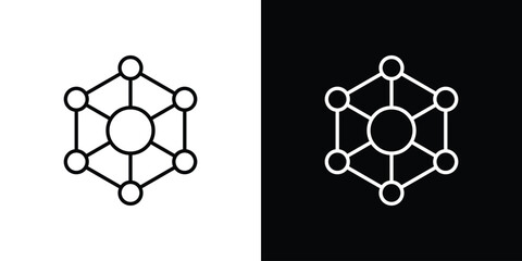 Multichannel icon symbol, Set of line icons pack