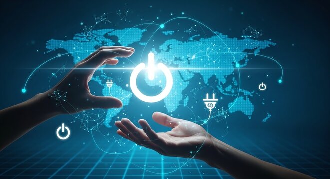 Global Power Switch Hands Shaping a Connected World with Energy and Technology