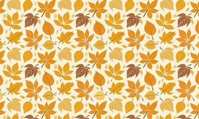 Dense Autumn Leaf Vector Pattern for Textile and Fabric Design