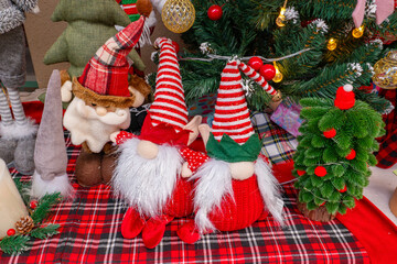 cute Christmas Santa Claus at horizontal composition