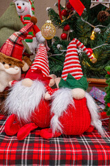 cute Christmas Santa Claus at vertical composition