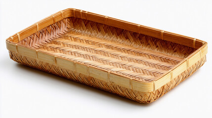 Handmade wicker tray with intricate weaving design for decoration