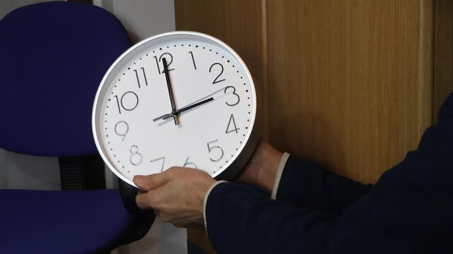 Daylight saving time moves the hands from 3:00 to 2:00. With a home background.