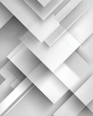 Abstract Geometric White and Gray Background with Diagonal Layers and Light Shadow Effects, High Angle View