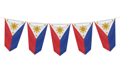 Festive Philippines flag pennant banner, perfect for celebrating Independence Day or Filipino cultural events & holidays