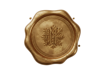 Golden Christmas Wax Seal with Embossed Snowflake