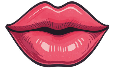 Vibrant Red Lips: High Shine, Classic GlamourPrint