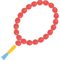 Round Red Prayer Beads With Yellow Tassel On Transparent Background Spiritual Meditation Tool