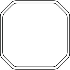Simple Octagonal Frame Border Design With Double Lines On White Background Isolated