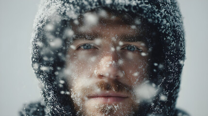 portrait of a man in snow
