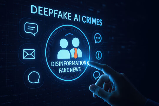 Deepfake and ai technology contribute to crimes by spreading disinformation and fake news causing confusion and mistrust online