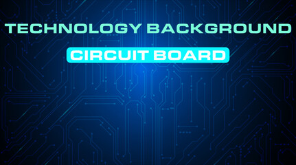 Modern PCB Tech Background. Modern printed circuit board background with blue pathways and luminous node points.