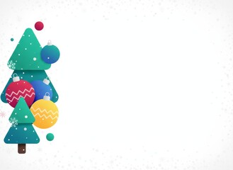 Minimal christmas tree illustration with festive ornaments