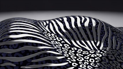 Abstract Zebra and Leopard Print Texture in Monochrome.