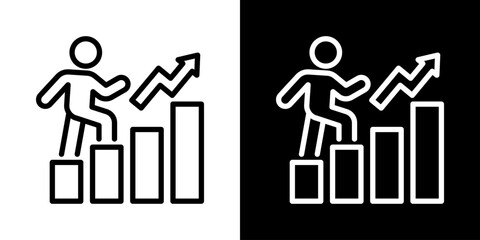 Advancement  Icon Of Line Black And White Style\ 