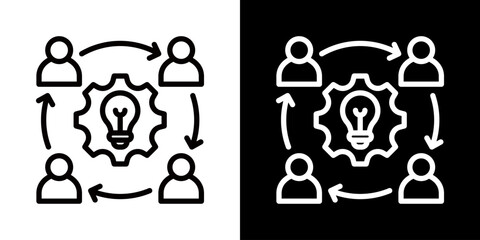 Teamwork  Icon Of Line Black And White Style\ 