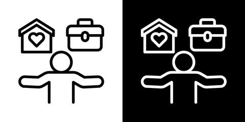 Work Life Balance  Icon Of Line Black And White Style\ 